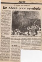 14 septembre 1989, Le Provençal, 'Un cèdre pour symbole'