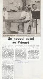 9 octobre 1995, 'Un nouvel autel au prieuré'