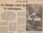 2 novembre 1993, La Provence, 'Le danger vient de la montagne'