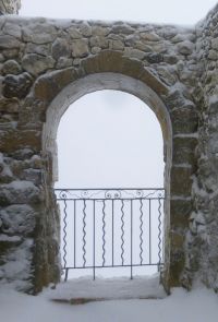 Vue (?) depuis le balcon du Prieur