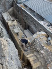 Vue plongeante sur le chantier