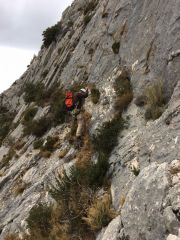 Daniel arrive en bas de la falaise