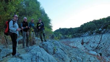 Laurent, Marc, Pierre et Maurice au débouché du chemin venant de Bonfillons