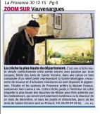 La Provence 30 décembre 2005, la crèche la plus haute du département