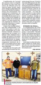 La Provence, 10 février 2015, un nouveau meuble pour la chapelle, suite