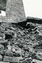 La partie nord de la chapelle qui menaçait de s'effondrer 