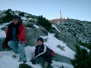 Le samedi 1er fevrier, par -15°, sous un mistral d'enfer, à 8h du matin avec Thierry et Yann-Eric (12 ans)