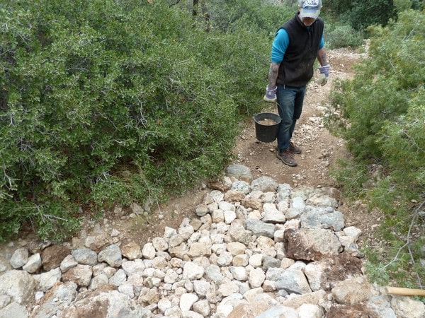 Pavage sur le sentier rouge